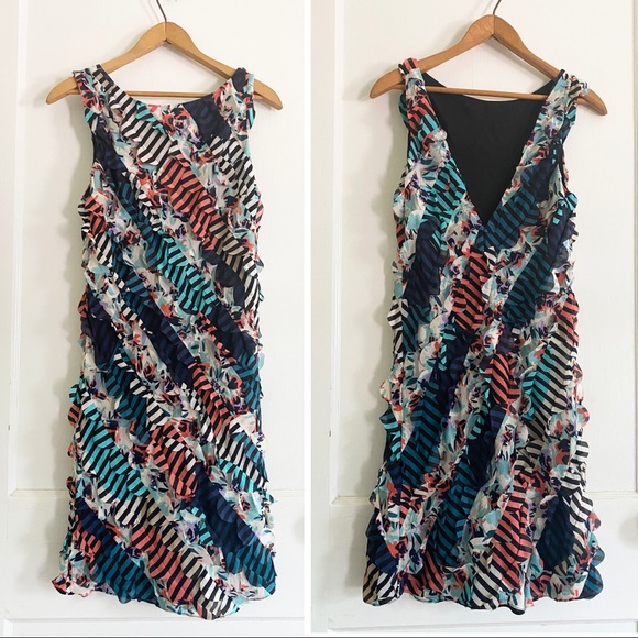 DVF Abstract Textured Sleeveless Mini Dress - Picture 3 of 9